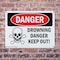 Signmission Drowning Danger Keep Out! Danger Sign, Plastic, 10in W x 7in L, 2PK OS-2PACK-DS-P-710-L-1712 - alternate 5